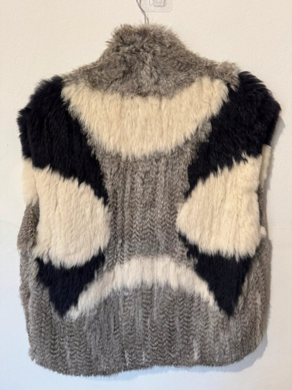 Vince Colorblock Rabbit Fur Vest XS/S - Picture 2 of 6